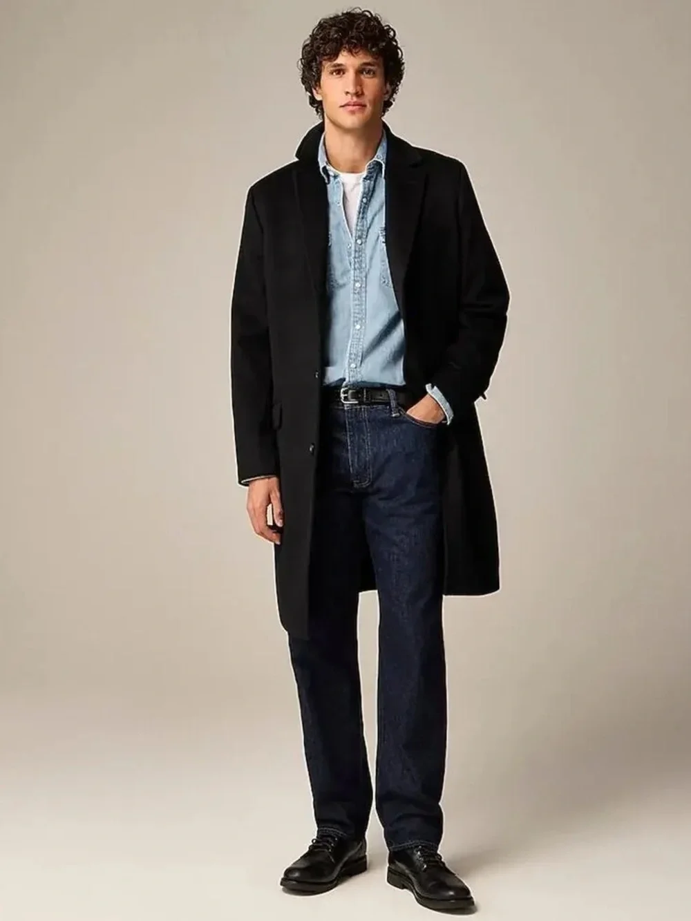 J.Crew Rivington Topcoat Italian Wool Cashmere Black Men’s 42R BS469